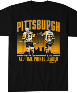 Pittsburgh Penguins Sidney Crosby and Mario Lemieux Pittsburgh All-Time Points Leader T-Shirt