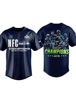 Seattle Seahawks 2025 NFC Champions Locker Room Baseball Jersey
