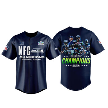 Seattle Seahawks 2025 NFC Champions Locker Room Baseball Jersey
