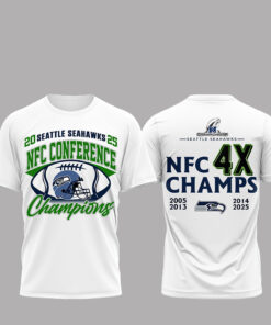 Seattle Seahawks 2025 NFC Conference Champs Super Bowl LX 4X T-Shirt
