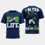 Seattle Seahawks For Life I Bleed Blue And Green Shirt