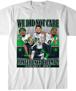 Seattle Seahawks Sam Darnold, Jaxon Smith-Njigba, & DeMarcus Lawrence We Did Not Care Conference Champions Caricatures T-Shirt