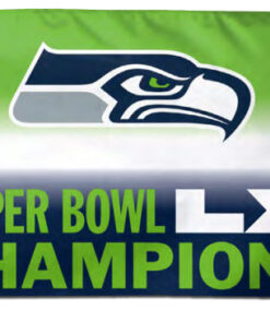 Seattle Seahawks Super Bowl LX Flag