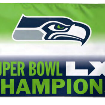Seattle Seahawks Super Bowl LX Flag