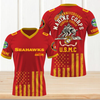 Seattle Seahawks x U.S Marine Corps 250th Year Anniversary Football Jersey