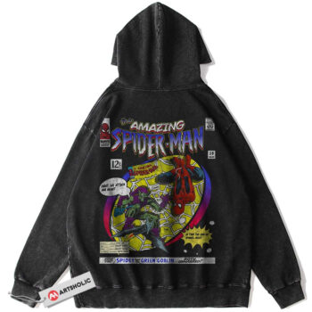 Spider-Man Marvel Anime Vintage Washed Hoodie