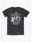 Stranger Things Beam Me Up This Place Sucks! Wash T-Shirt