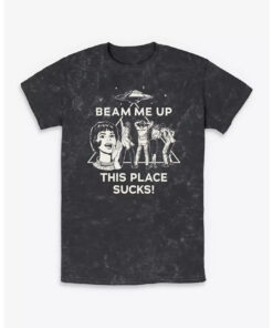 Stranger Things Beam Me Up This Place Sucks! Wash T-Shirt