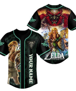 The Legend of Zelda 40th Anniversary Custom Name Baseball Jersey
