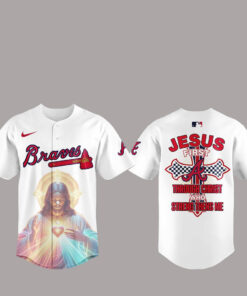 Atlanta Braves Jesus First Through Christ Who Streng Thens Me Baseball Jersey