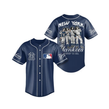 Baseball New York Yankees X Kiss Band Music Pressed To Kill Baseball Jersey