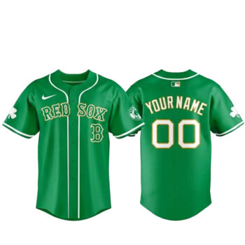 Custom Name and Number Boston Red Sox St. Patrick Day 2026 Baseball Jersey