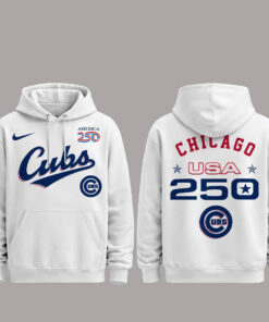 Chicago Cubs 250 USA 2026 Celebration America 250 x Major League Baseball Hoodie
