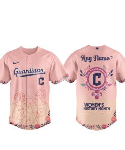 Custom Name Cleveland Guardians x Women’s History Month Baseball Jersey
