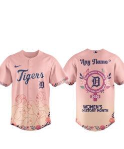 Custom Name Detroit Tigers x Women’s History Month Baseball Jersey