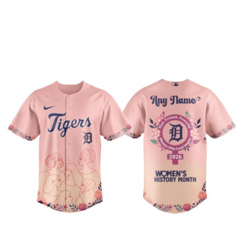Custom Name Detroit Tigers x Women’s History Month Baseball Jersey