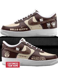 Custom Name Golden State Warriors x Hello Kitty Night The Town Air Force 1 Shoes Sneakers