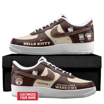 Custom Name Golden State Warriors x Hello Kitty Night The Town Air Force 1 Shoes Sneakers