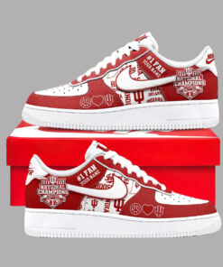 Custom Name Indiana Hoosiers National Champions 2026 Air Force 1 Shoes Sneakers
