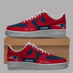 Custom Name New England Patriots 2025 AFC Conference Champions Air Force 1 Shoes Sneakers