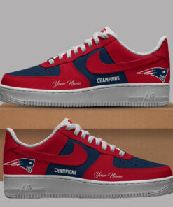 Custom Name New England Patriots 2025 AFC Conference Champions Air Force 1 Shoes Sneakers