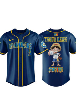 Custom Name Seattle Mariners x One Piece Night 2026 Baseball Jersey