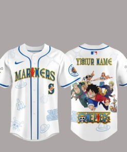 Custom Name Seattle Mariners x One Piece Night 2026 Baseball Jersey Version 1
