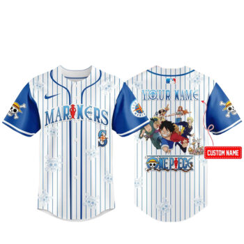 Custom Name Seattle Mariners x One Piece Night 2026 Baseball Jersey Version 3