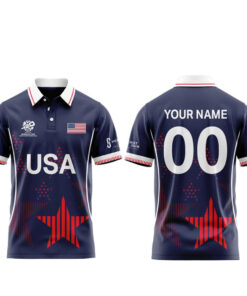 Custom Name abd Number USA Cricket World Cup 2026 Polo Shirt