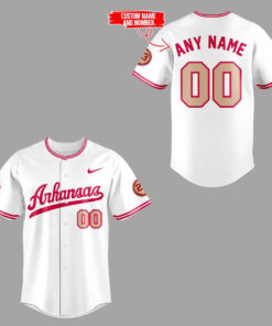 Custom Name and Number Arkansas Razorbacks Throwback Baseball Jersey