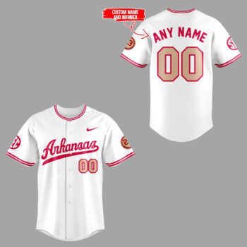 Custom Name and Number Arkansas Razorbacks Throwback Baseball Jersey