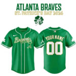 Custom Name and Number Atlanta Braves 2026 St Patrick Day Baseball Jersey