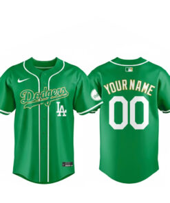 Custom Name and Number Los Angeles Dodgers 2026 St Patrick Day Baseball Jersey