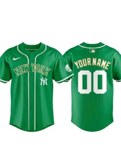 Custom Name and Number New York Yankees 2026 St Patrick Day Baseball Jersey