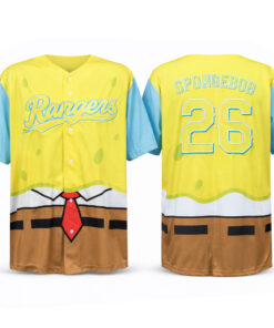 Custom Name and Number Texas Rangers x Spongebob SquarePants 2026 Baseball Jersey