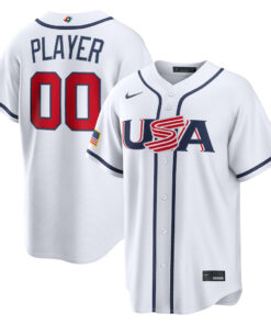 Custom Name and Number USA White 2026 World Baseball Classic Home Baseball Jersey