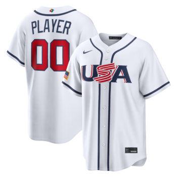 Custom Name and Number USA White 2026 World Baseball Classic Home Baseball Jersey