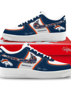 Denver Broncos Custom Name Air Force 1 Shoes Sneakers