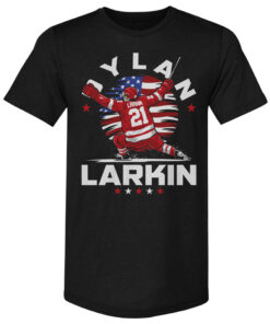 Dylan Larkin Detroit USA Flag Celebration T-Shirt