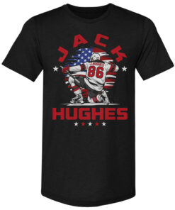 Jack Hughes USA Flag Celebration T-Shirt