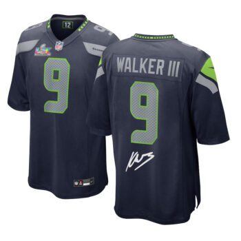 Kenneth Walker III Seattle Seahawks Super Bowl LX Champions College Navy Game Football Jersey