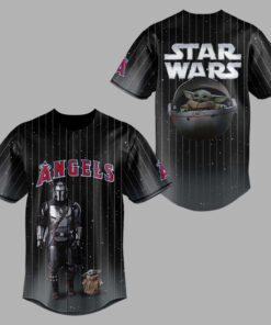 Los Angeles Angels x The Mandalorian Grogu Star Wars Baseball Jersey