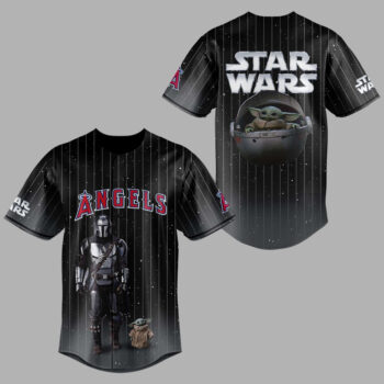 Los Angeles Angels x The Mandalorian Grogu Star Wars Baseball Jersey