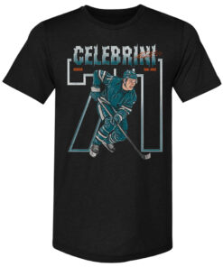 Macklin Celebrini San Jose Number Outline T-Shirt