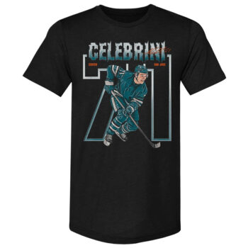 Macklin Celebrini San Jose Number Outline T-Shirt