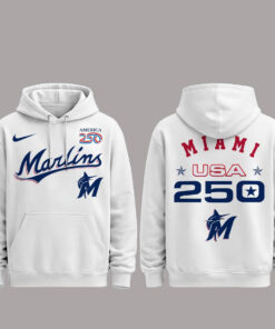 Miami Marlins Sox 250 USA 2026 Celebration America 250 x Major League Baseball Hoodie