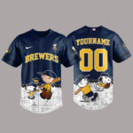 Milwaukee Brewers x Peanuts Night 2026 Personalized Name and Number Baseball Jersey