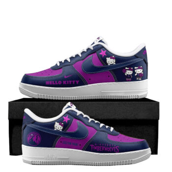 Custom Name Minnesota Timberwolves x Hello Kitty Night 2026 Air Force 1 Shoes Sneakers