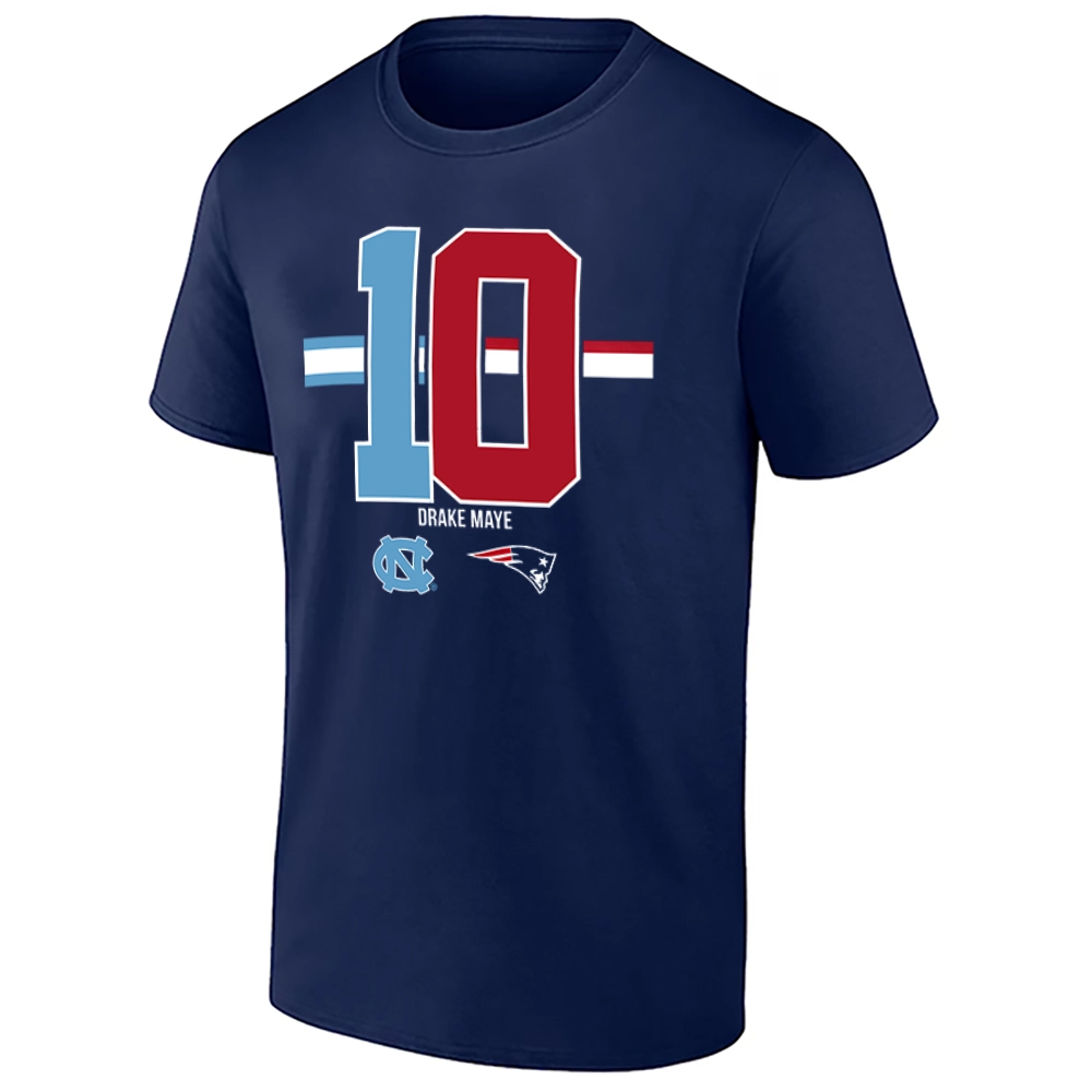 New-England-Patriots-Drake-Maye-10-Stripe-T-Shirt.jpg New England Patriots Drake Maye 10 Stripe T-Shirt
