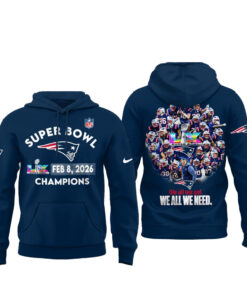 New England Patriots Super Bowl LX Champions 2026 Hoodie